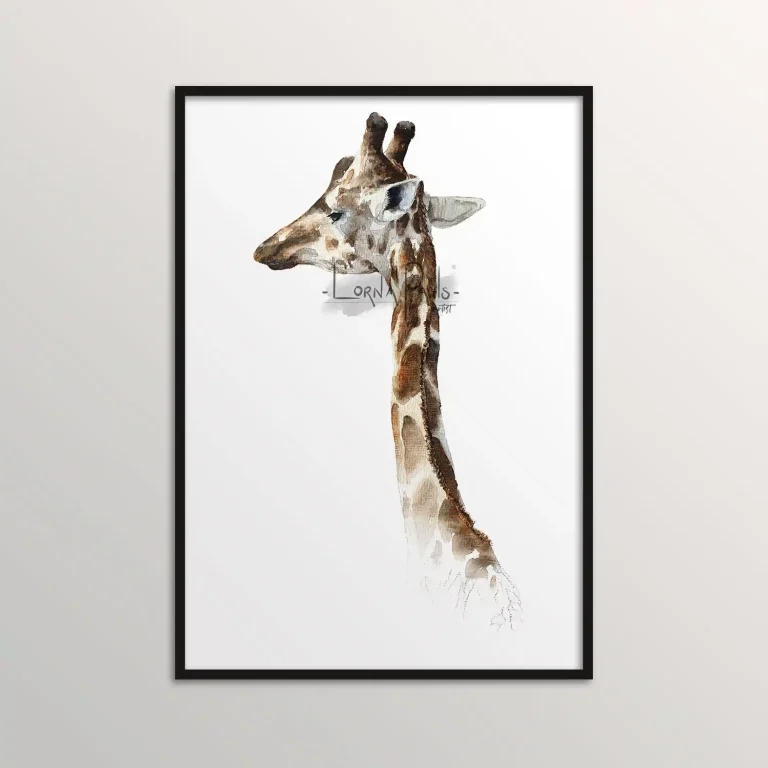 Giraffe water colour painting