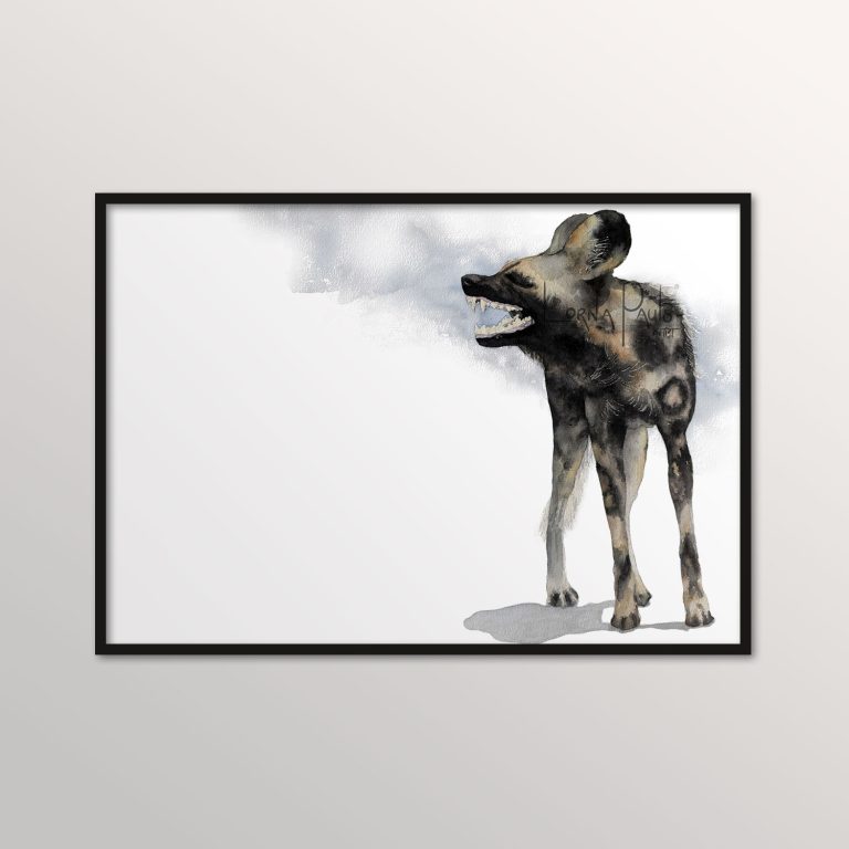 african wild dog art