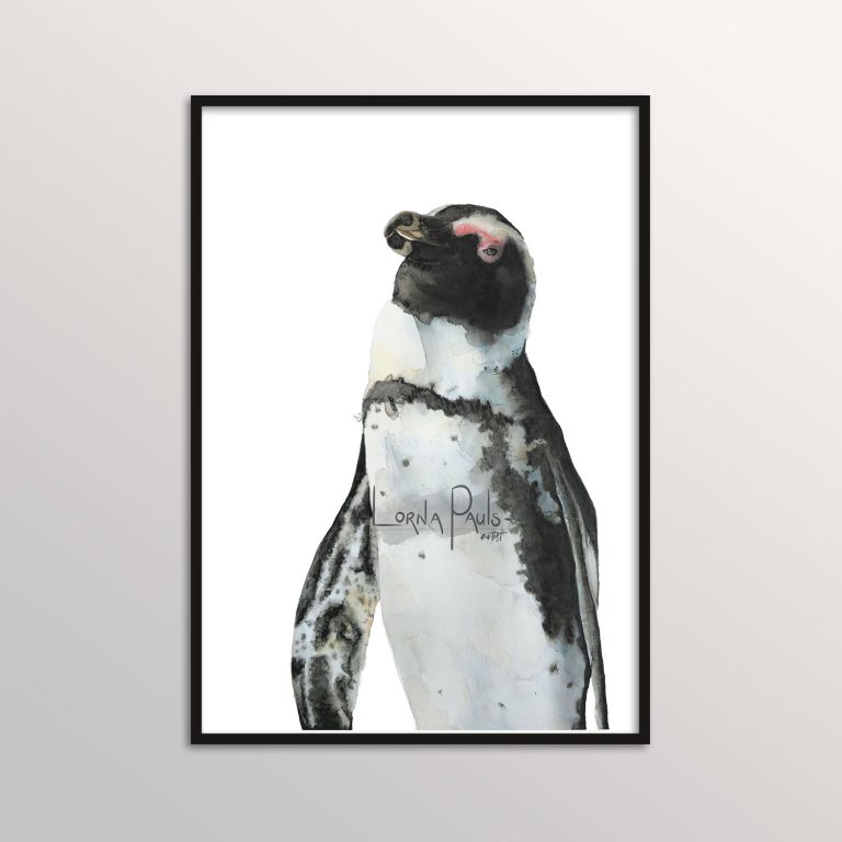 watercolor penguin art prints